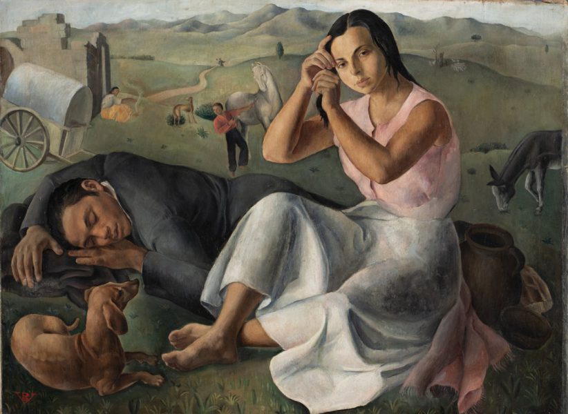 Rosario de Velasco Gitanos, 1934 Óleo sobre lienzo. 95 x 132 cm. Colección privada. © Rosario de Velasco, VEGAP, Madrid, 2024