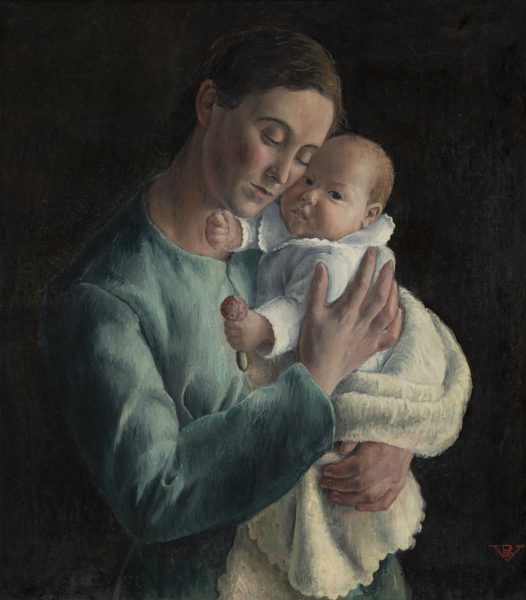 Rosario de Velasco Maternidad, 1933 Óleo sobre lienzo. 99 x 89 cm. Colección privada.© Rosario de Velasco, VEGAP, Madrid, 2024