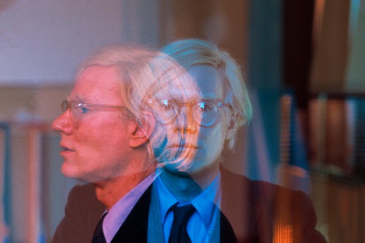 USA. New York City. Manhattan. 1981. Double exposure of Andy WARHOL in his "Factory" at Union Square.